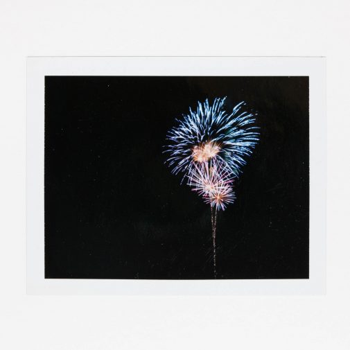Fireworks photographed with Polaroid Land Camera on Fuji FP-100c.