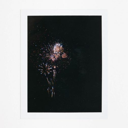Fireworks photographed with Polaroid Land Camera on Fuji FP-100c.