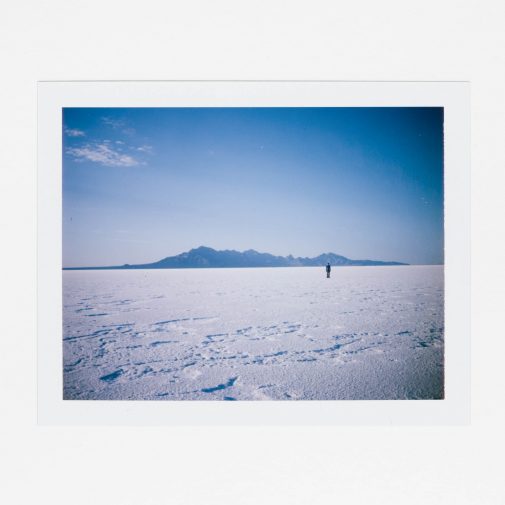 Bonneville Salt Flats photographed with Polaroid Land Camera on Fuji FP-100c.
