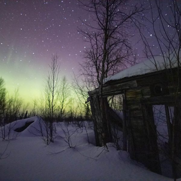 Northern lights at the ghost town of Iditarod.
